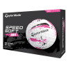TaylorMade W balls Speed Soft INK 2-plášťový 3ks - bílo růžové